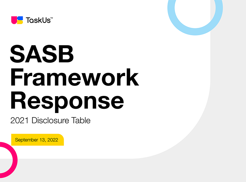 TaskUs 2021 SASB Data Report